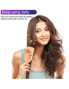 Cepillo de cabello Bsisme - Paleta de madera con cerdas de jabalí 2