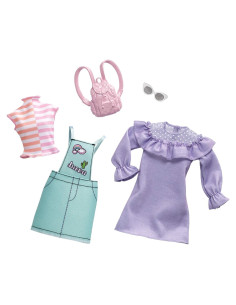 Ropa de Muñeca Barbie - 2 Conjuntos Pastel con Accesorios