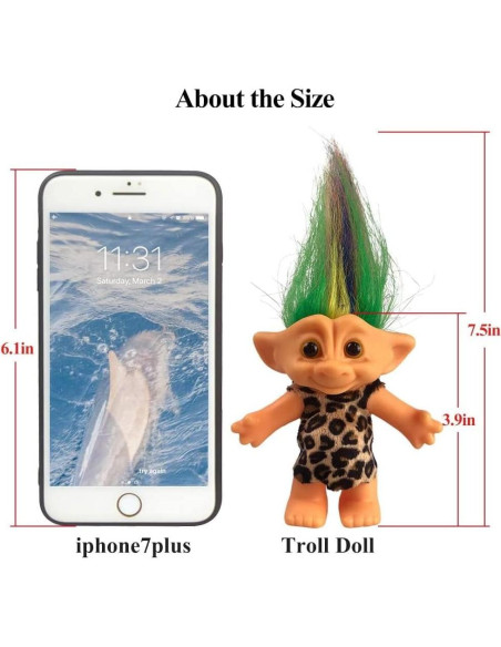 Muñeco Troll Vintage Yintlilocn 19 cm Colorido para Colección