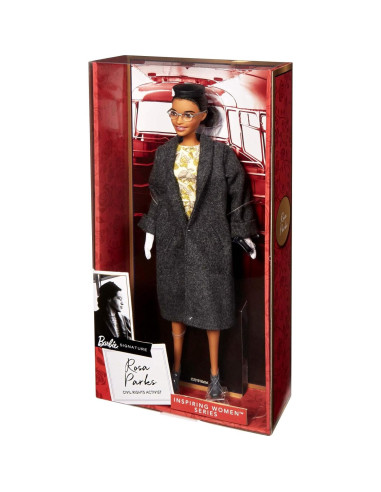 Muñeca Barbie Rosa Parks Coleccionable con Accesorios y Soporte