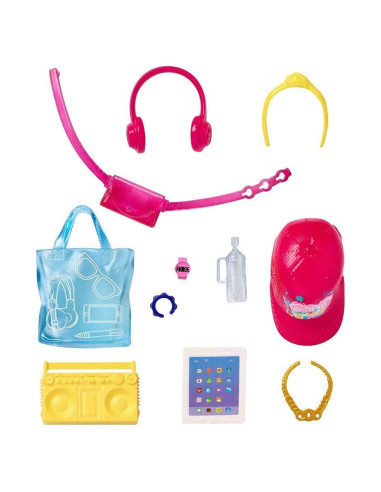 Paquete de Accesorios Barbie - Radiograbadora, Auriculares, Bolsa