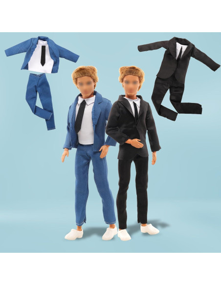 Lote 12 Ropa Formal para Muñecos Miunana 30 cm - 5 Conjuntos