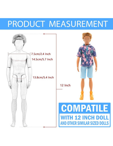Lote 12 Ropa Formal para Muñecos Miunana 30 cm - 5 Conjuntos