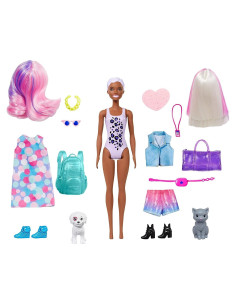 Muñeca Barbie Color Reveal Mattel con 25 Sorpresas y 2 Mascotas