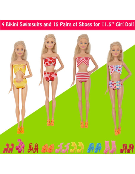 89 Piezas Ropa y Accesorios para Muñecos 30 y 29 cm ZTWEDEN