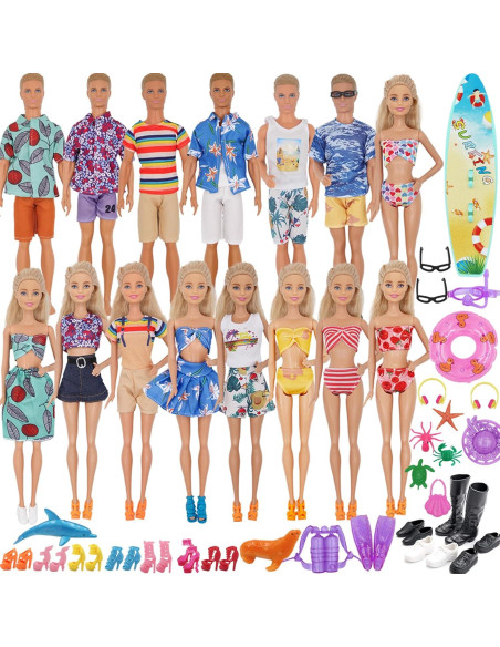 89 Piezas Ropa y Accesorios para Muñecos 30 y 29 cm ZTWEDEN