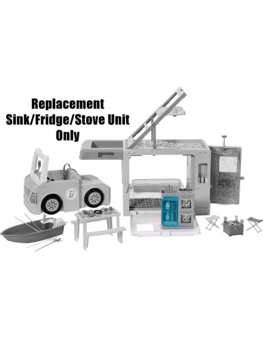 Pieza de Repuesto Barbie 3-en-1 DreamCamper GHL93 - Fregadero, Refrigerador y Estufa