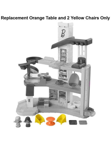 Piezas de Repuesto Fisher-Price Little People HCF61 - Mesa Naranja y 2 Sillas Amarillas