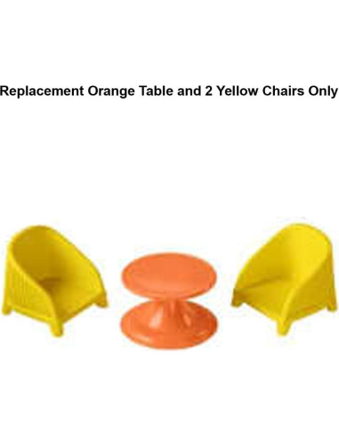 Piezas de Repuesto Fisher-Price Little People HCF61 - Mesa Naranja y 2 Sillas Amarillas