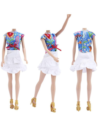 Conjunto de Vestidos y Zapatos para Muñeca E-TING 15pcs