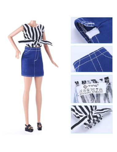Conjunto de Vestidos y Zapatos para Muñeca E-TING 15pcs