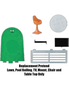 Piezas de Repuesto Barbie Dreamhouse FHY73 - Césped, Barandilla, Televisor, Silla y Mesa 2