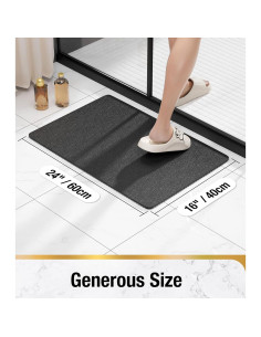 HITSLAM Alfombrilla de Ducha Antideslizante 61x41 cm PVC Negra 2