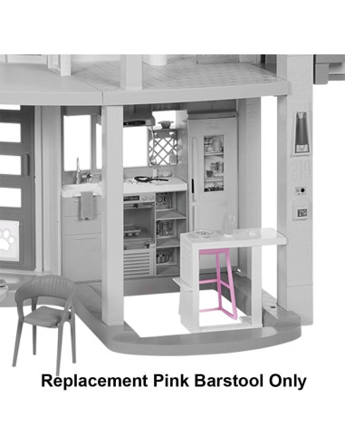 Taburete de Bar Rosa de Reemplazo para Casa de Muñecas Barbie HMX10
