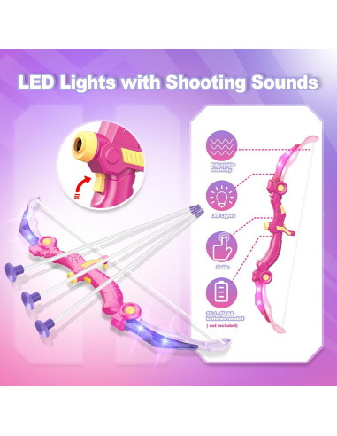 Conjunto de Arco y Flecha SpringFlower 2 con Luz LED