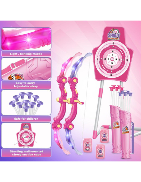 Conjunto de Arco y Flecha SpringFlower 2 con Luz LED