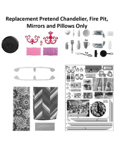 Piezas de Repuesto Barbie Camper Pop-Up CJT42 - Candelabro, Fogata, Espejos, Cojines 2