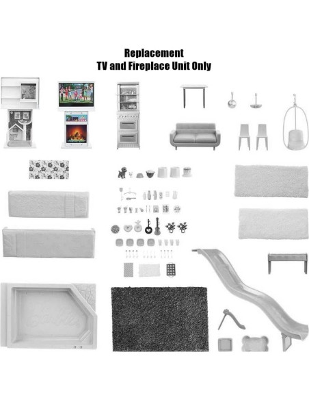 Piezas de Repuesto Barbie Casa de Ensueño - Televisión y Chimenea