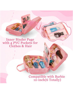 Funda de Transporte LoDrid Rosa para Muñecas Barbie 30 cm 2
