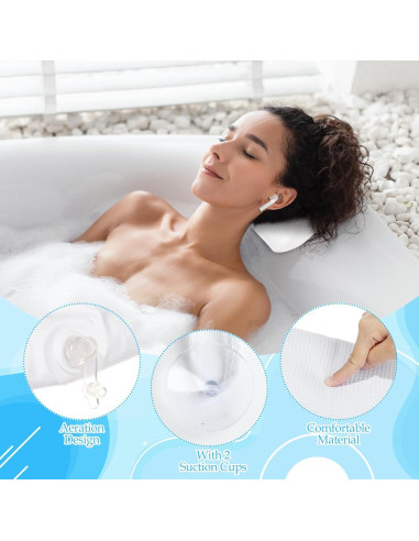 Almohada Inflable EORTA para Bañera con Ventosas 35x20cm