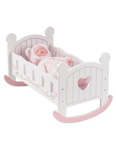 Cuna de Muñeca de Madera ROBOTIME con Ropa de Cama 53.5cm