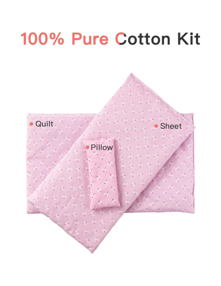 Cuna de Muñeca de Madera ROBOTIME con Ropa de Cama 53.5cm