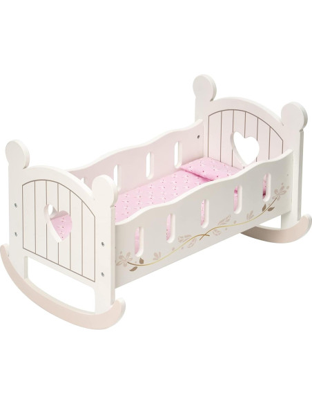 Cuna de Muñeca de Madera ROBOTIME con Ropa de Cama 53.5cm