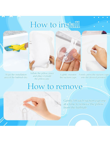 Almohada Inflable EORTA para Bañera con Ventosas 35x20cm