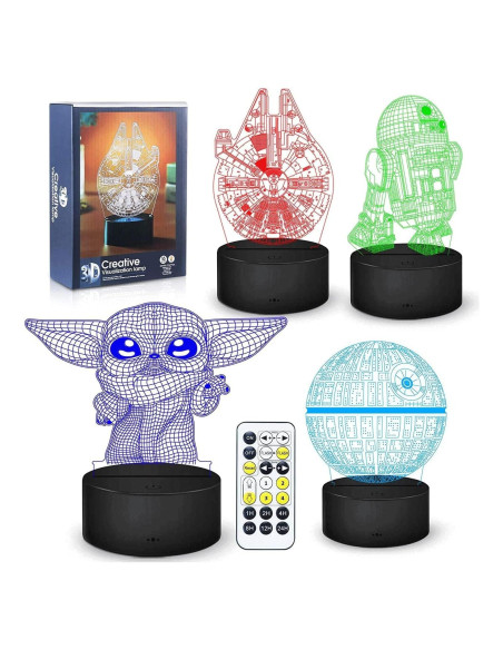 Lámpara Nocturna 3D Dreamy Cubby con Control Remoto y 4 Patrones