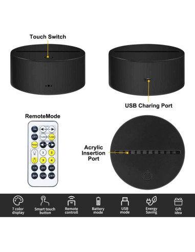 Lámpara Nocturna 3D Dreamy Cubby con Control Remoto y 4 Patrones