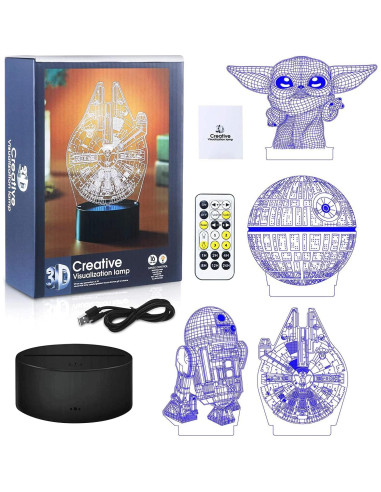 Lámpara Nocturna 3D Dreamy Cubby con Control Remoto y 4 Patrones