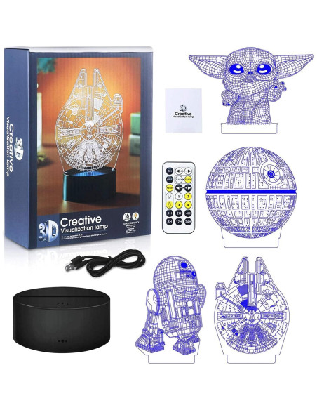 Lámpara Nocturna 3D Dreamy Cubby con Control Remoto y 4 Patrones