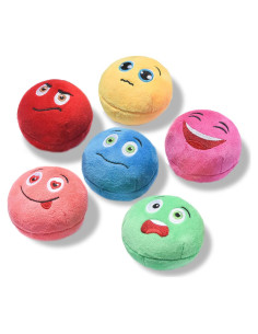 SCHITEC Juguetes Squeaky para Perros - 6 Pelotas Suaves 6,6 cm