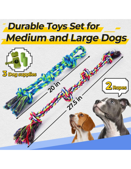 Juguetes de Cuerda para Perros Eefitoys 5 en 1 Resistentes