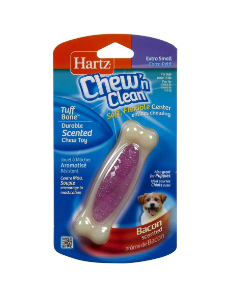 Hartz Tuff Bone Extra Pequeño Aroma a Tocino 2,54x9,91x18,29cm
