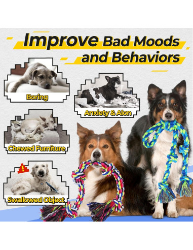 Juguetes de Cuerda para Perros Eefitoys 5 en 1 Resistentes