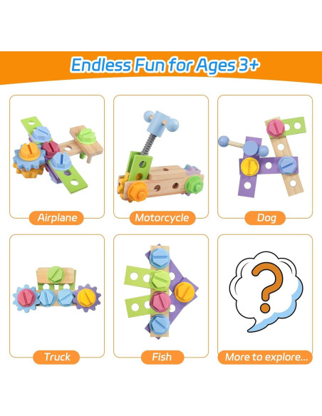 Juego de Herramientas de Madera Aliex 30 Piezas para Niños