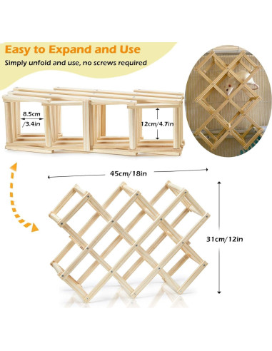 Juguete de Escalada para Ratas Jevnd Madera Natural 45.72x30.48cm