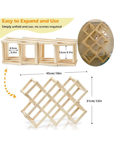 Juguete de Escalada para Ratas Jevnd Madera Natural 45.72x30.48cm