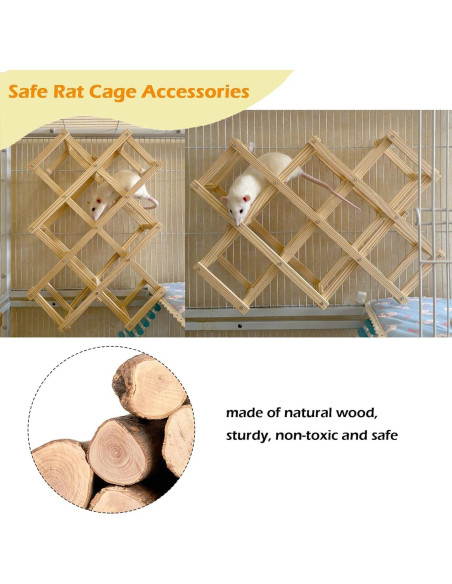 Juguete de Escalada para Ratas Jevnd Madera Natural 45.72x30.48cm