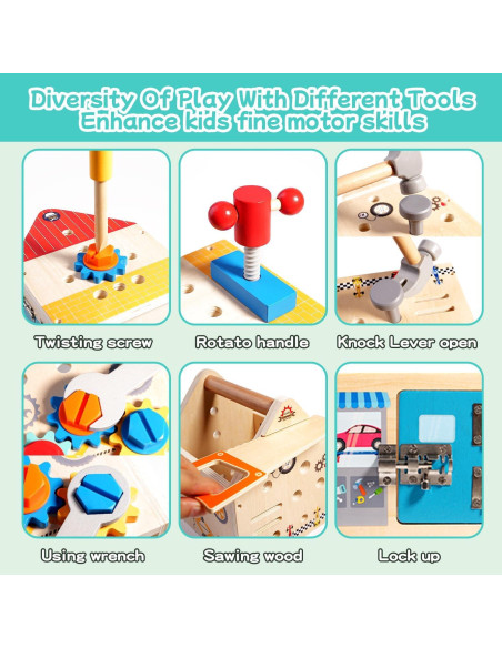 Juego de Herramientas Montessori GAIETYDIY 33 PZS Madera