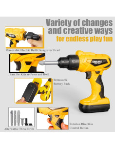 Juego de herramientas para niños 48 piezas Zealous con taladro 2