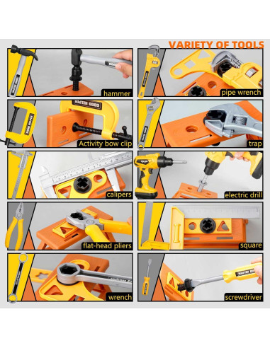Juego de herramientas para niños 48 piezas Zealous con taladro