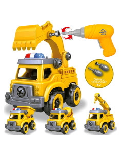 Juguete de Construcción 4 en 1 Toyk - Camión, Excavadora, Grúa
