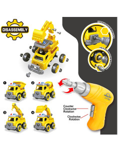 Juguete de Construcción 4 en 1 Toyk - Camión, Excavadora, Grúa 2