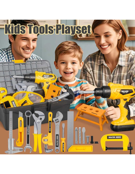 Juego de herramientas para niños 48 piezas Zealous con taladro
