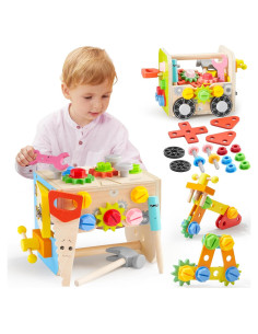 Juego de Herramientas de Madera SYNCFUN 51 Piezas para Niños