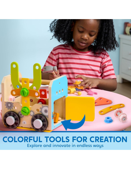 Juego de Herramientas de Madera SYNCFUN 51 Piezas para Niños