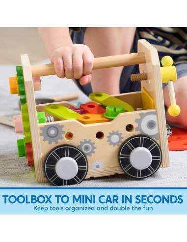 Juego de Herramientas de Madera SYNCFUN 51 Piezas para Niños