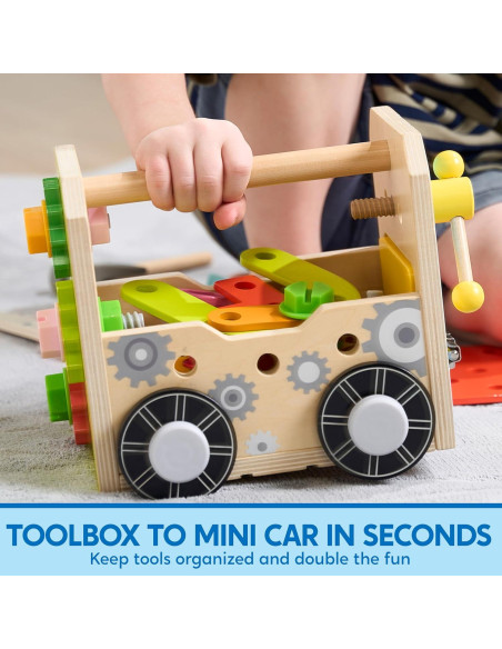 Juego de Herramientas de Madera SYNCFUN 51 Piezas para Niños